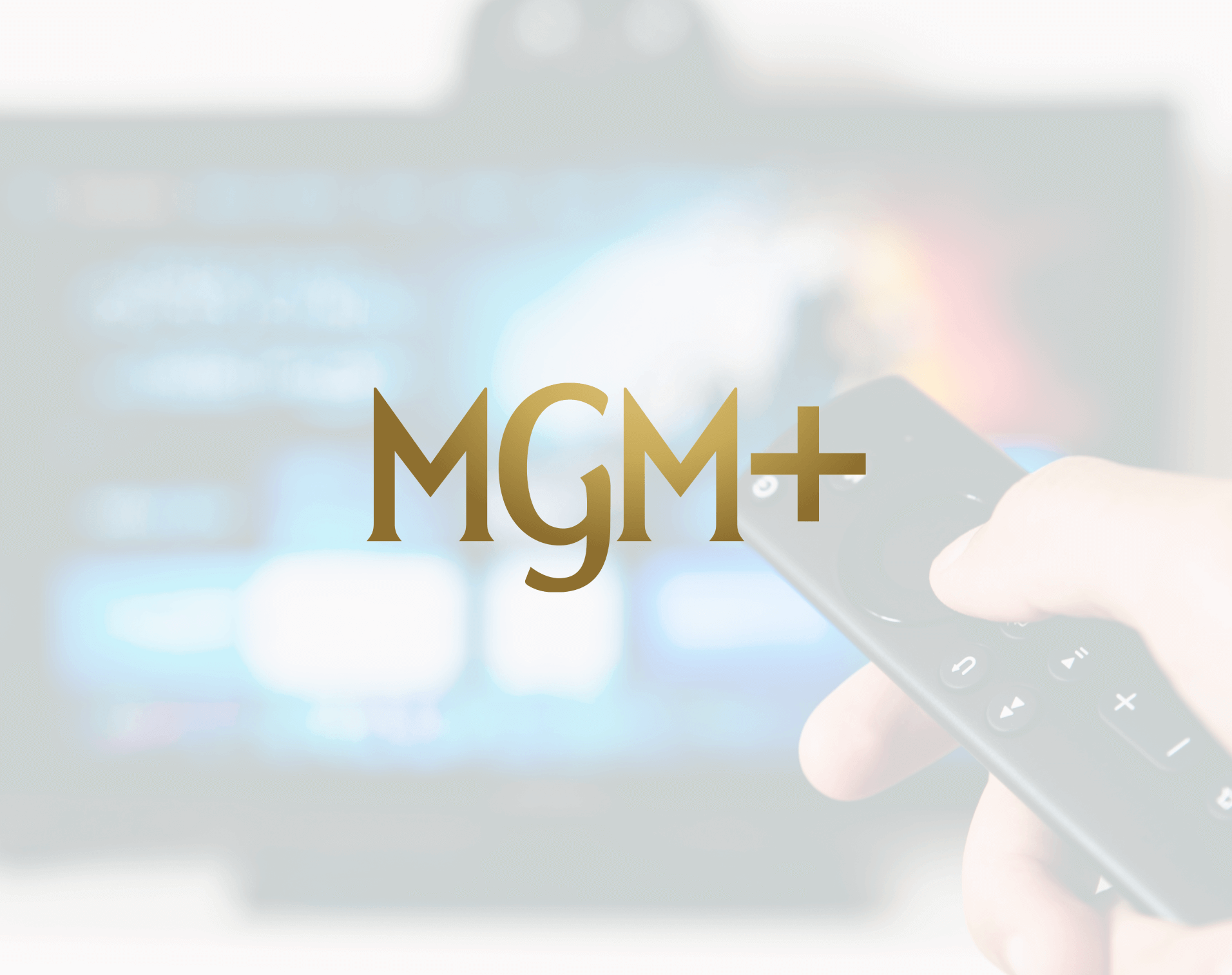 Steaming app on TV, MGM+ logo